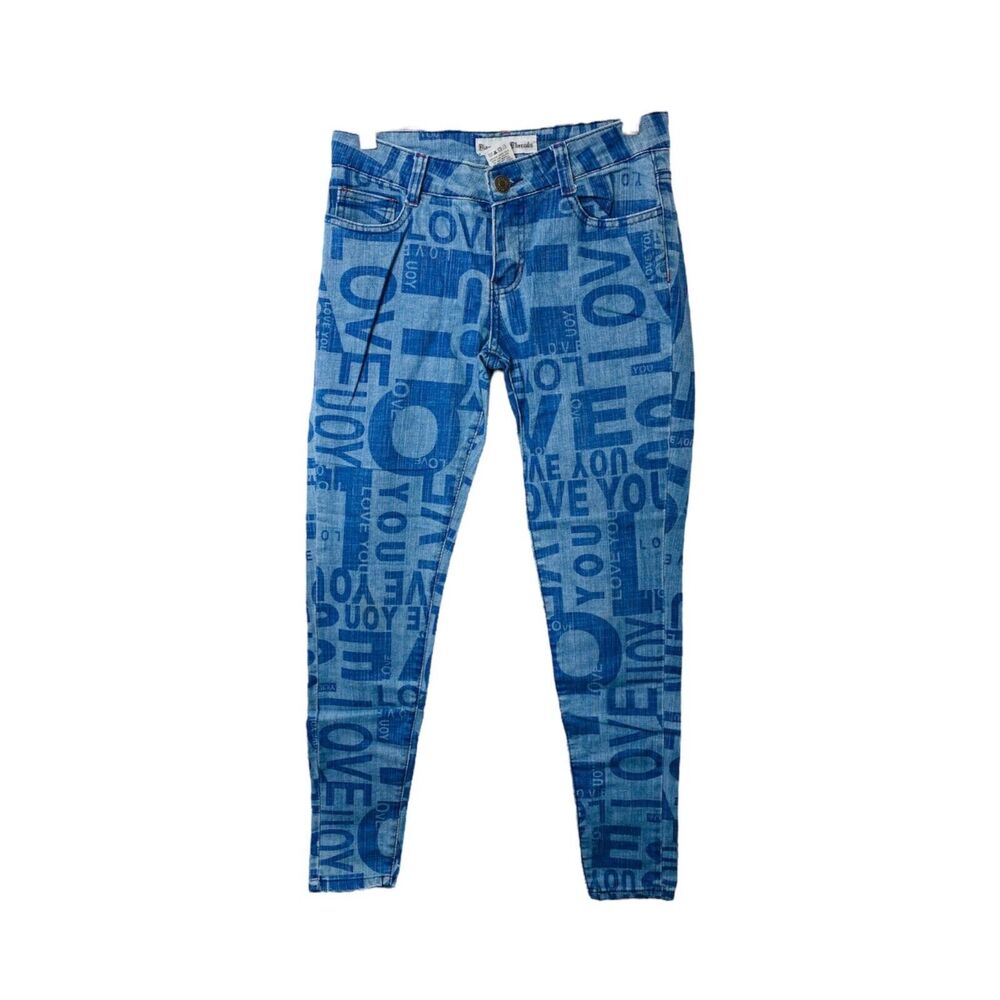 Diamonds & Threads Junior’s Jean's Blue All Over Print Skinny Size 9 X 32